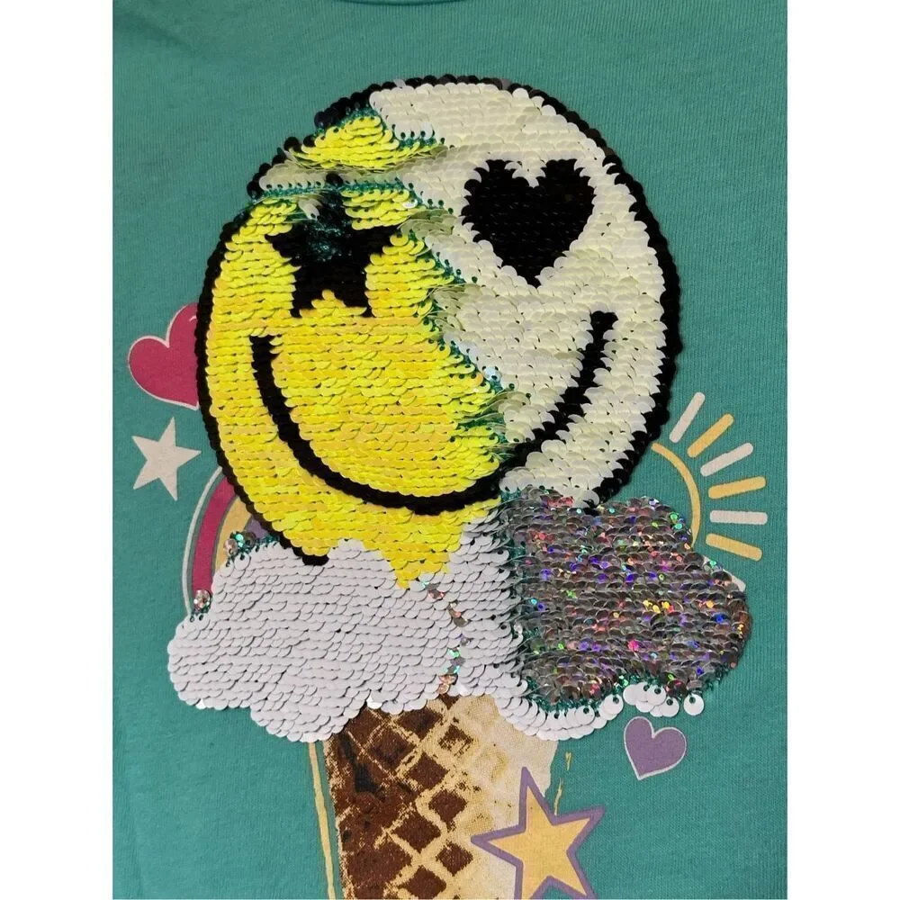 The Children's Place Girls Aegean Sea HI LO FLP GRAPHIC T-Shirt & Skort Sz Mediu